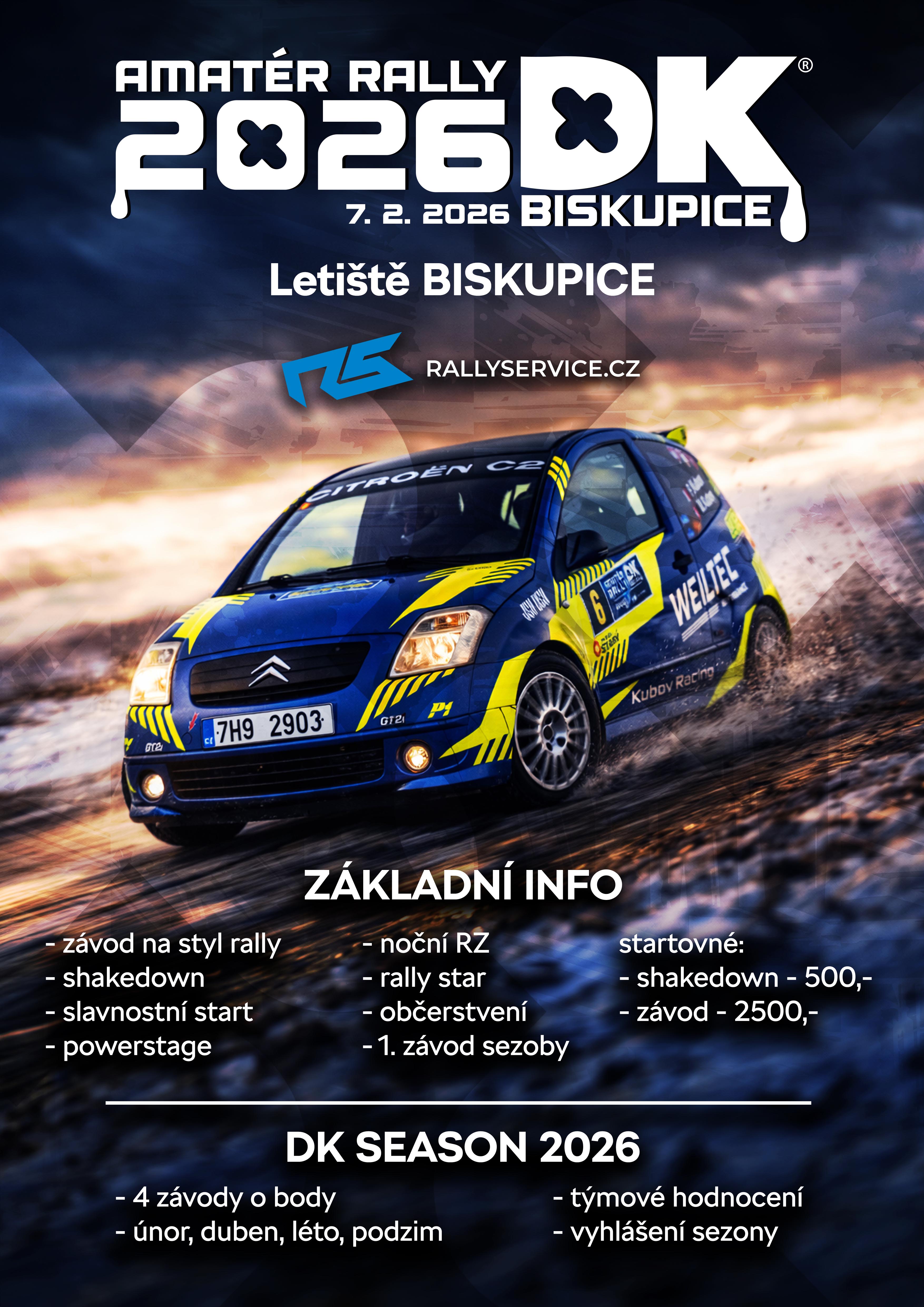 Plakát závodu IX. Amatér Rally DK 2026